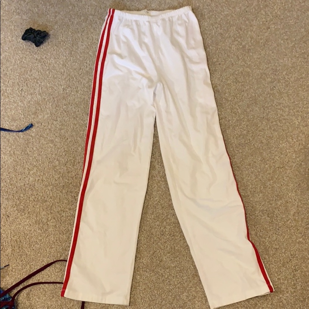brandy white pants with stripes